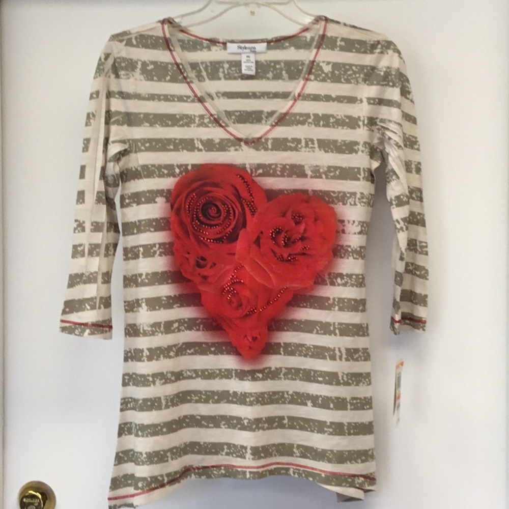 New Style & Co. Petite Rose Shirt PS